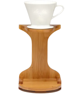 1-Cup Porcelain Pour-Over™ Coffeemaker with Bamboo Brewing Stand