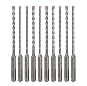 10-Pack SDS Plus 3/16" x 6" Rotary Hammer Drill Bits, Carbide Tipped for Brick, Stone and Concrete