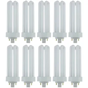 10 Pack Sunlite 32 Watt PLT 4-Pin Triple Tube, GX24Q-3 Base, 3500K Neutral White