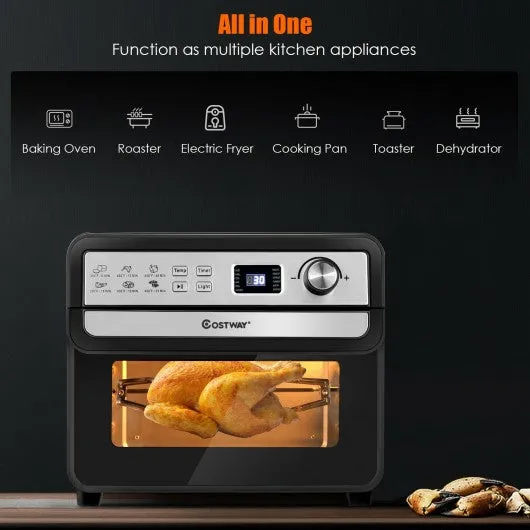 12-in-1 23 QT Digital Toaster Air Fryer Oven Rotisserie with 9 Accessories