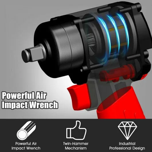 1/2" Mini Air Impact Wrench Pneumatic Driver with Hammers