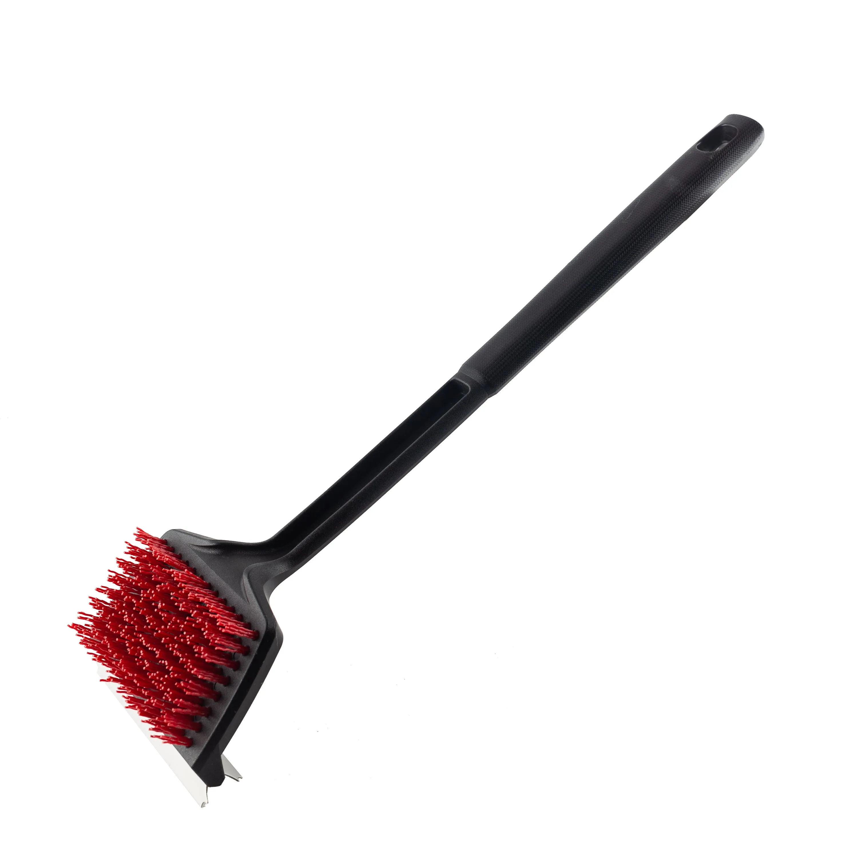 18" Flat Top Grill Brush w. Nylon Bristles and Stainless Steel Scraper