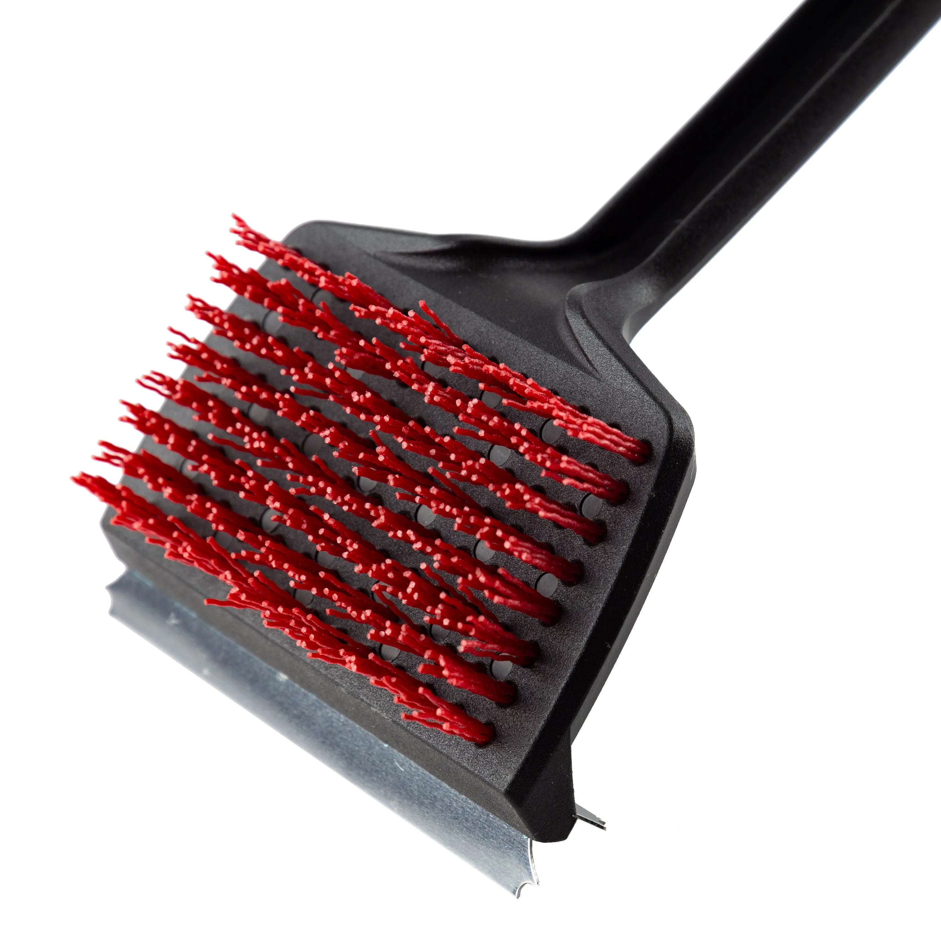 18" Flat Top Grill Brush w. Nylon Bristles and Stainless Steel Scraper