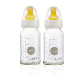 2 Pack Small(120ml) Glass Feeding Bottles by Hevea