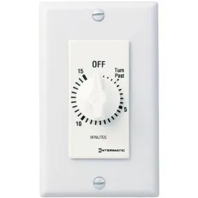 20 Amp 15-Minutes In-Wall Spring Wound Timer Switch White