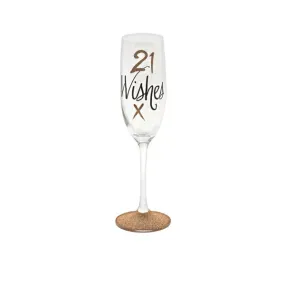 21st Birthday Rose Gold Flute Glass