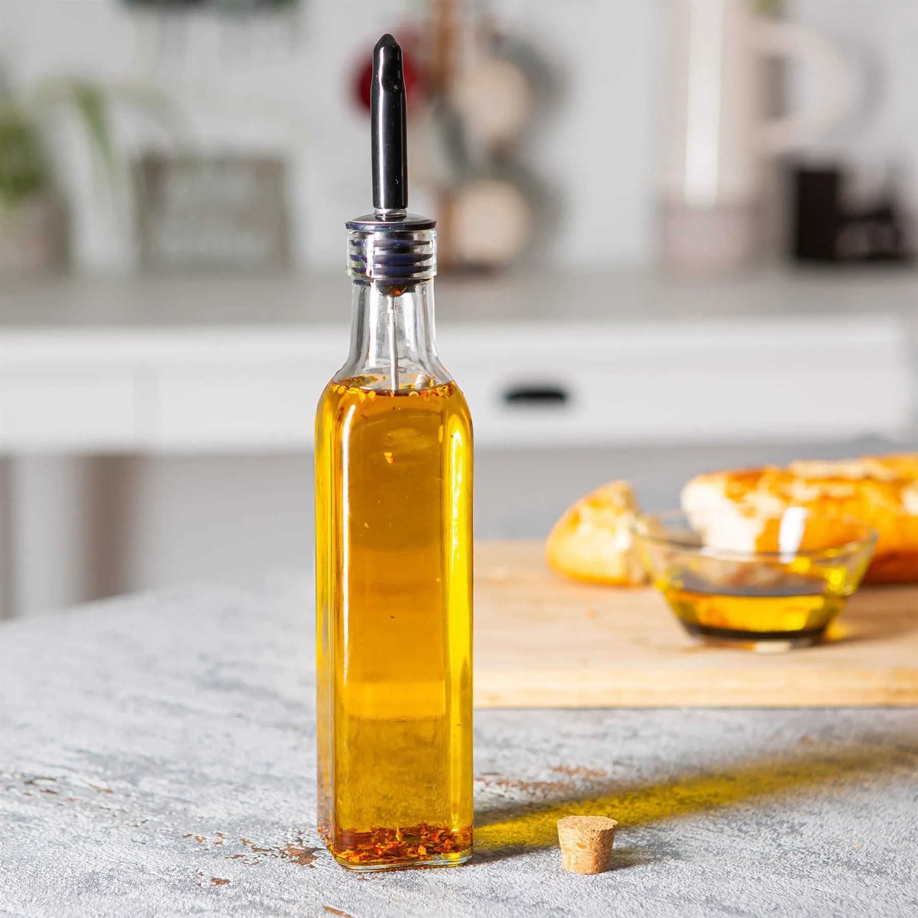 250ml Olive Oil Pourer Glass Bottle with Cork Lid - By Argon Tableware