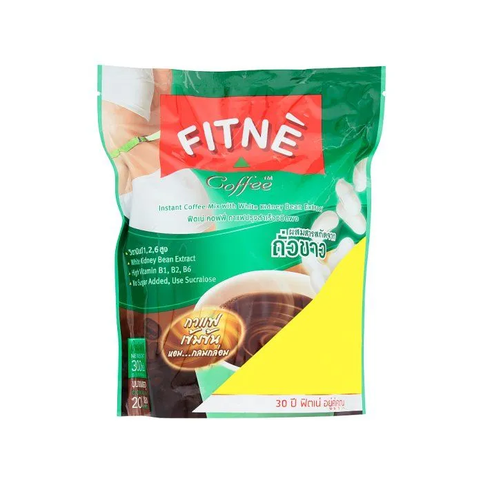 3 in 1 Instant Coffee Mix with White Kidney Bean Extract - 10 x 15g Sticks 150g by Fitne