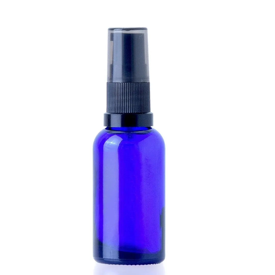 30ml Cobalt Blue Glass Serum Pump Bottle