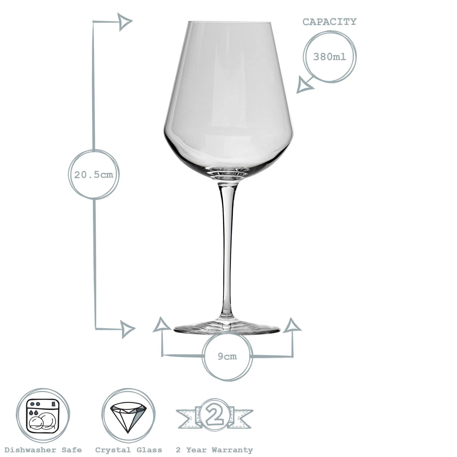 380ml Inalto Uno Wine Glasses - Pack of Six - By Bormioli Rocco