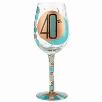 40th Birthday Lolita Wine Glass