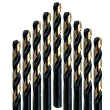 #47 Wire Size Jobber Length Drill Bit - Black and Gold - Split Point - 12 Pack