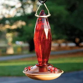 8 oz. Jewel Cut Glass Hummingbird Feeder