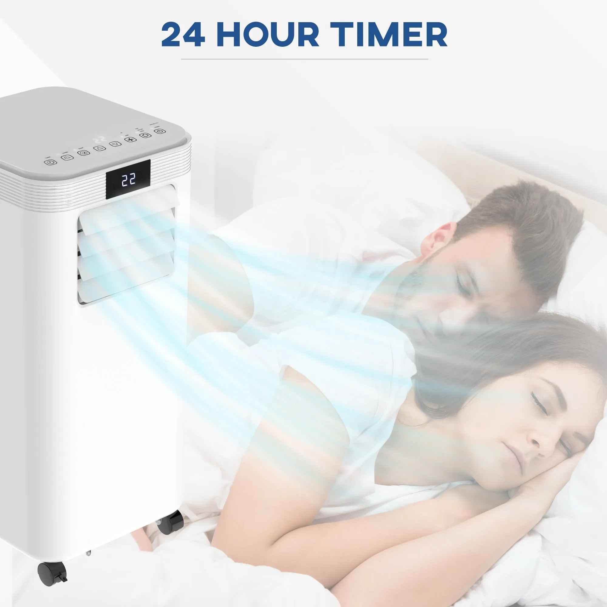 A Rated 8,000 BTU 4-In-1 Portable Dehumindifier With Remote & 24 Hour Timer