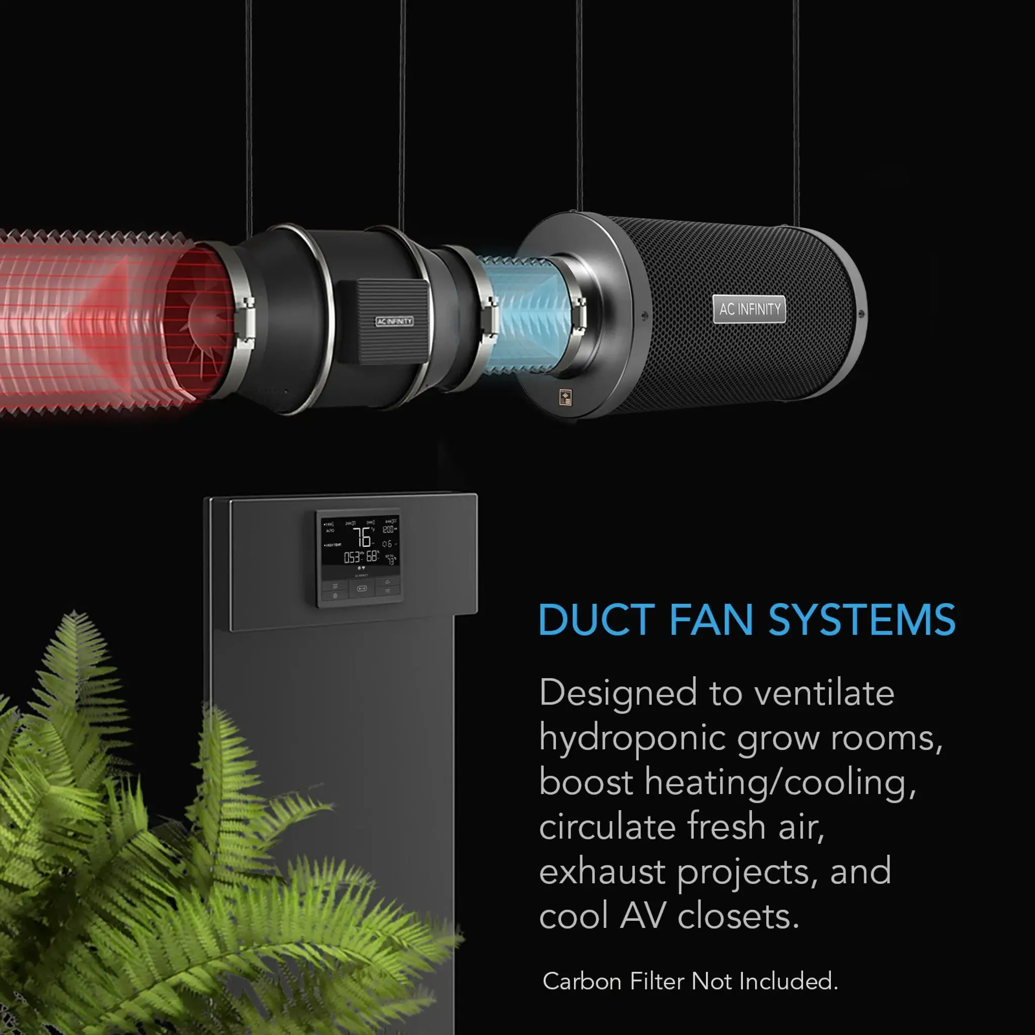 AC Infinity CLOUDLINE T6 Inline Duct Fan System w/ WIFI Controller, 6"