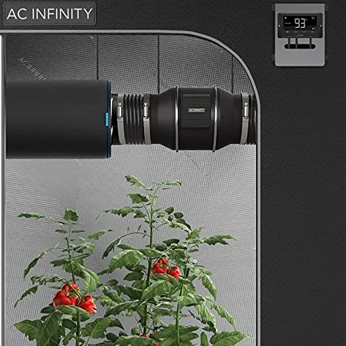 AC Infinity CLOUDLINE T6, Quiet 6” Inline Duct Fan with Temperature Humidity Controller, Bluetooth App - Ventilation Exhaust Fan for Heating Cooling Booster, Grow Tents, Hydroponics