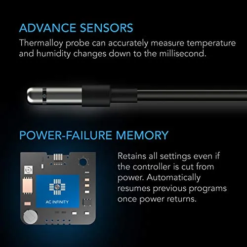 AC Infinity Controller 67, Smart Bluetooth Fan Controller with Temperature, Humidity, Schedules, Grow Cycles, Dynamic Speed Programming for CLOUDLINE Airlift Fans Cooling and Ventilation