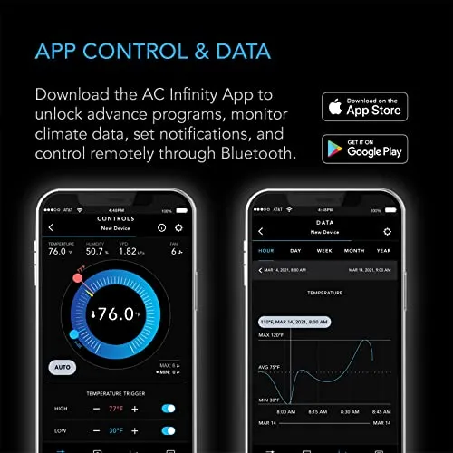 AC Infinity Controller 67, Smart Bluetooth Fan Controller with Temperature, Humidity, Schedules, Grow Cycles, Dynamic Speed Programming for CLOUDLINE Airlift Fans Cooling and Ventilation