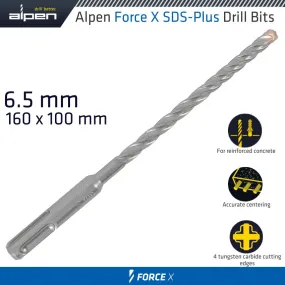 ALPEN FORCE X 6.5 x 160/100 SDS-PLUS DRILL BIT X4 CUTTING EDGES ALP8150065