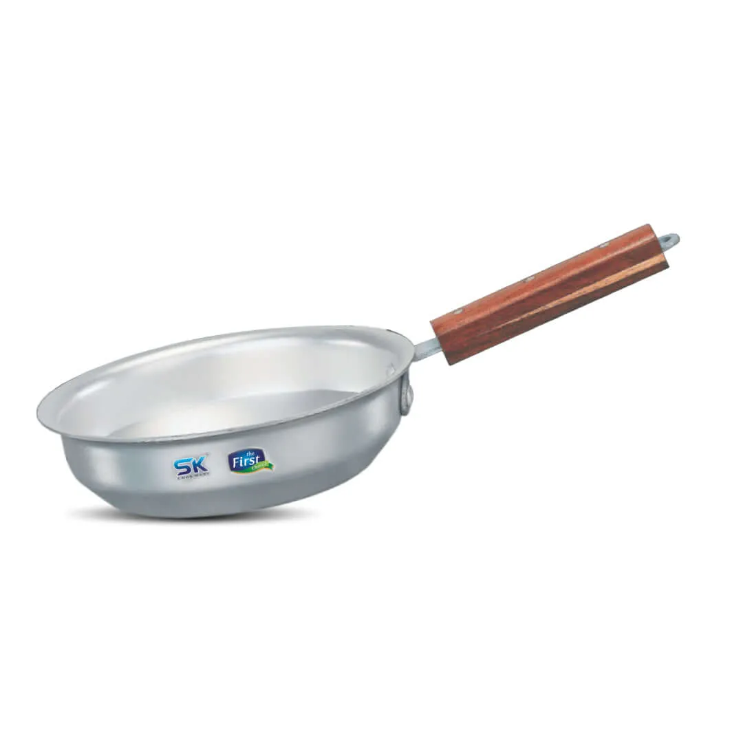 Aluminum Anodize Fry Pan Smooth Wooden Handle