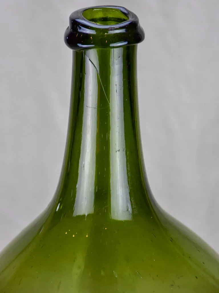 Antique French olive oil glass bottle