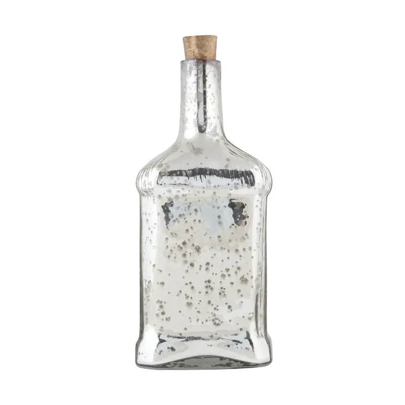 Antique Glass Legacy Square Decorative Bottle | 4 x 4 x 9 inches