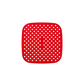 Aqua Silicone Air Fry Liner Mats Square Red 19cm