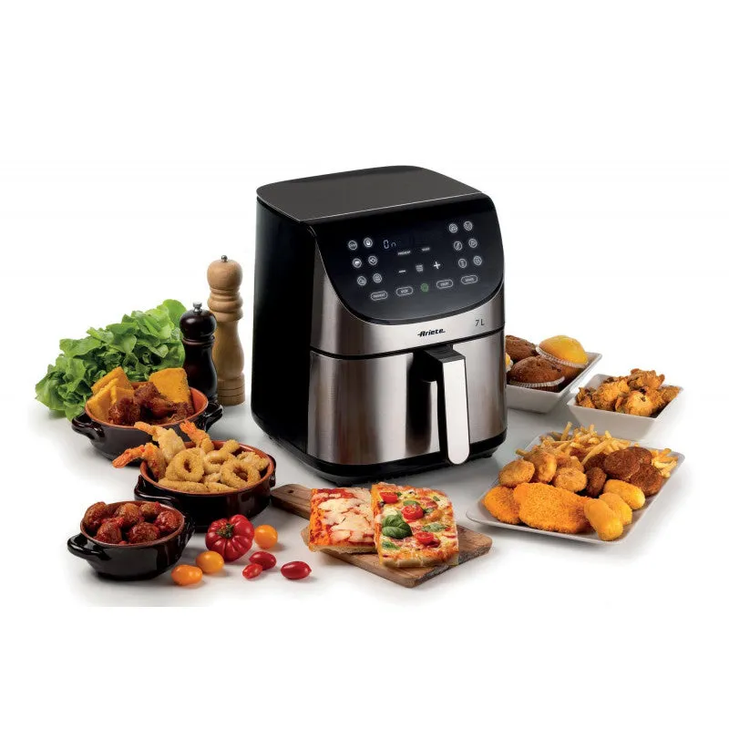 Ariete, Air Fryer Stainless Steel with Large 7 Liters Basket & 12 Pre-Set Programs