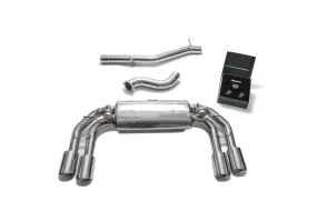 ARMYTRIX Stainless Steel Valvetronic Catback Exhaust System Quad Chrome Silver Tips Volkswagen Golf R MK7.5 2016-2019