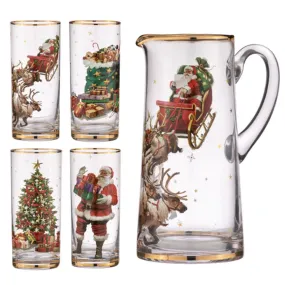 Ashdene Spirit Of Christmas Jug & 4 Tumblers Set