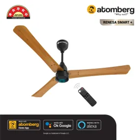 Atomberg Renesa Smart   1200 mm BLDC Motor with Remote 3 Blade Ceiling Fan Golden Oak Wood