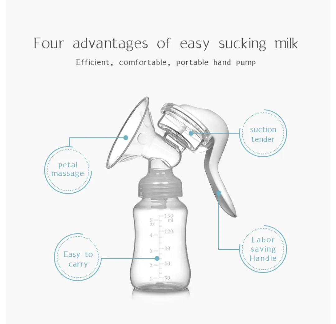 Babymoon Breast Pump | Breastfeeding Food Grade BPA, Portable Milk Collector | Milk Storage Bottle