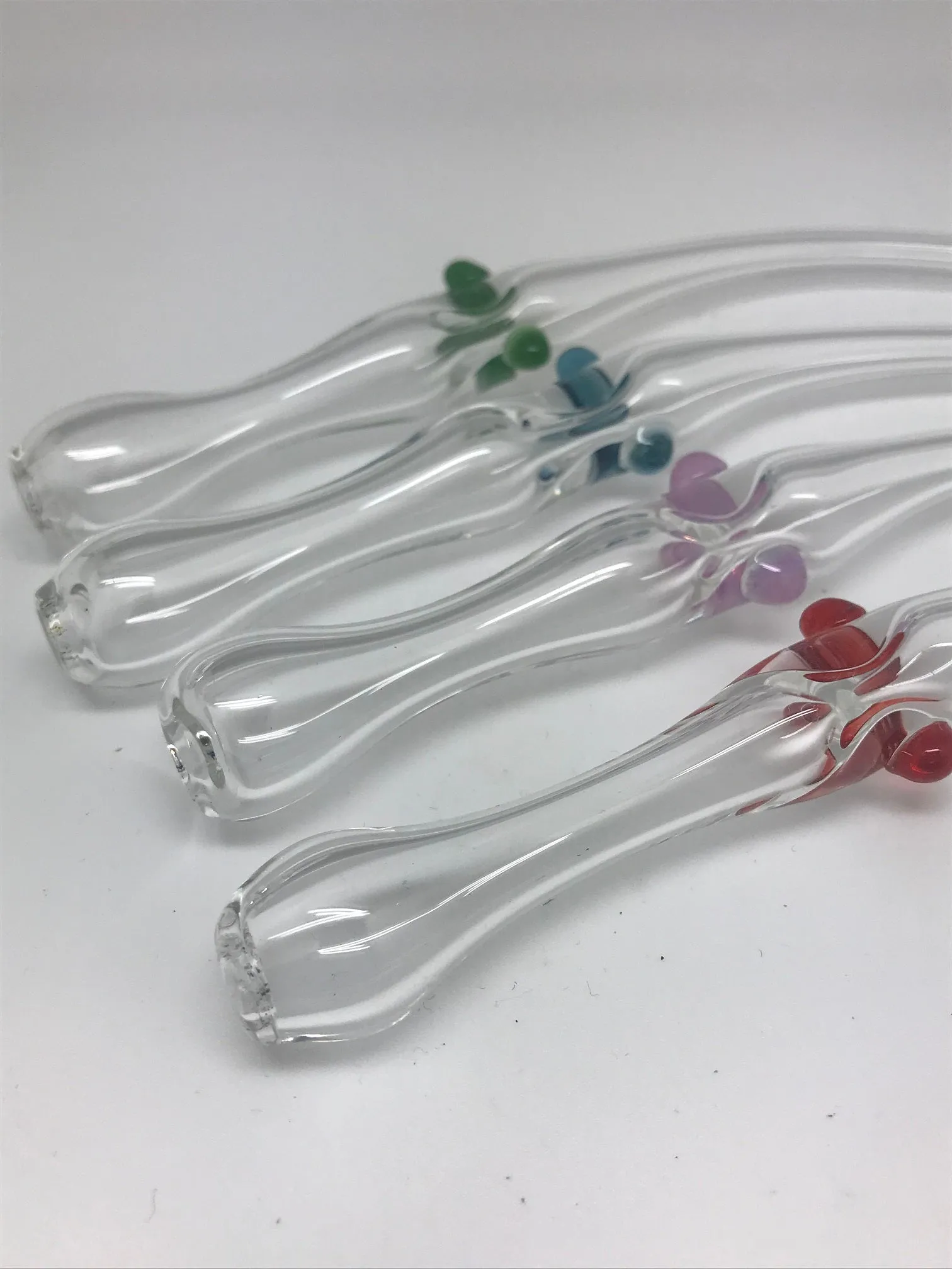 Brickyard Glass Clear Color Dot Nectar Straw