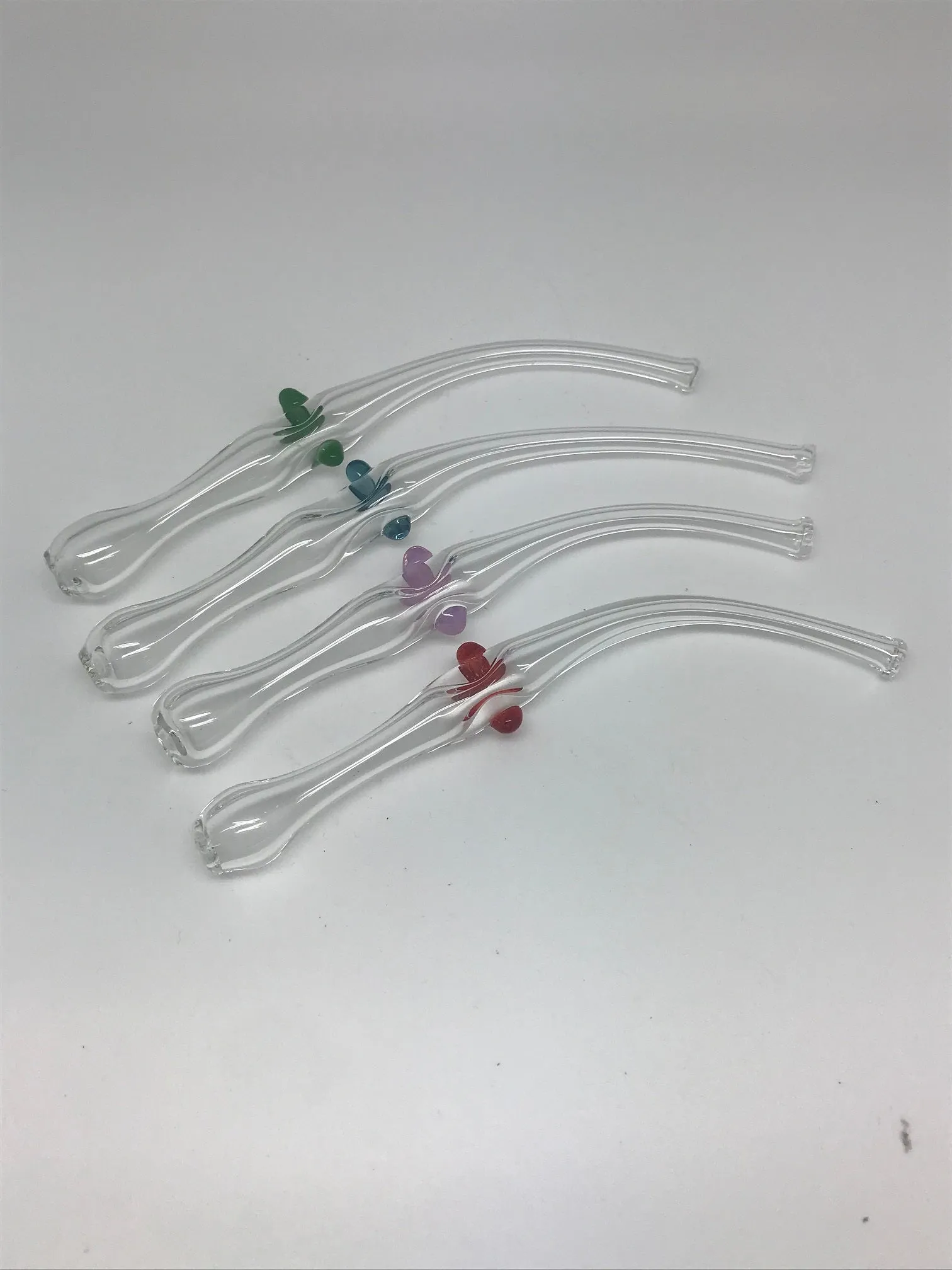 Brickyard Glass Clear Color Dot Nectar Straw