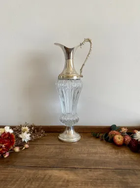 Carafe en verre et métal argenté