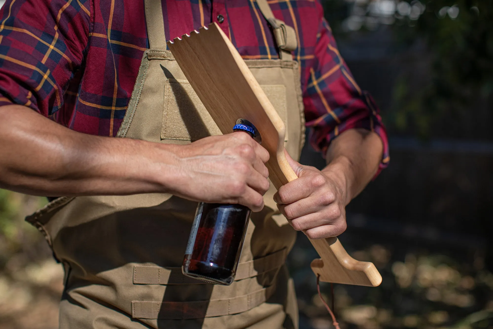 Carolina Panthers - Hardwood BBQ Grill Scraper with Bottle Opener