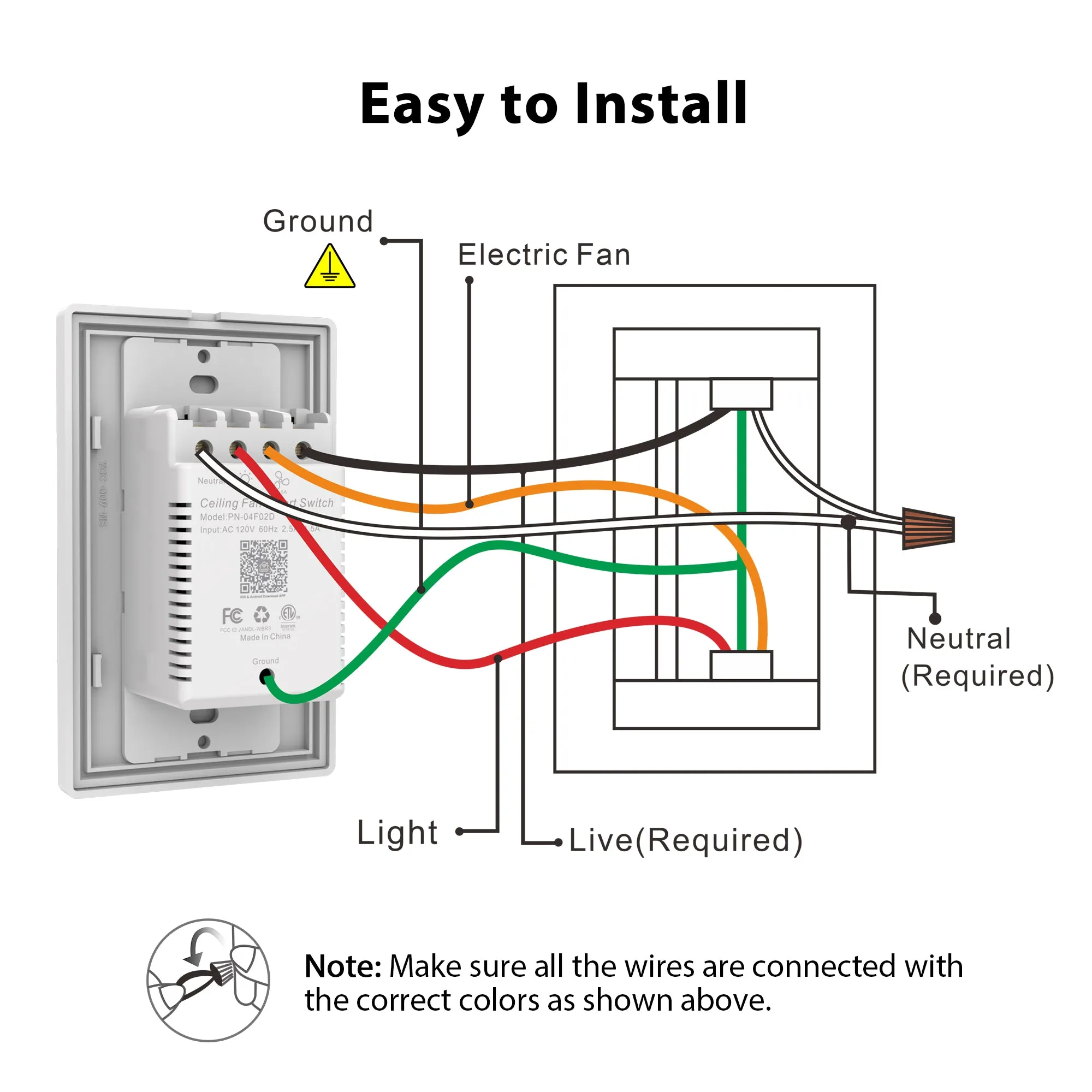 Carro Lotus Smart Ceiling Fan Control and Light Dimmer Switch Combo, WiFi Wall Switch(1-Gang)