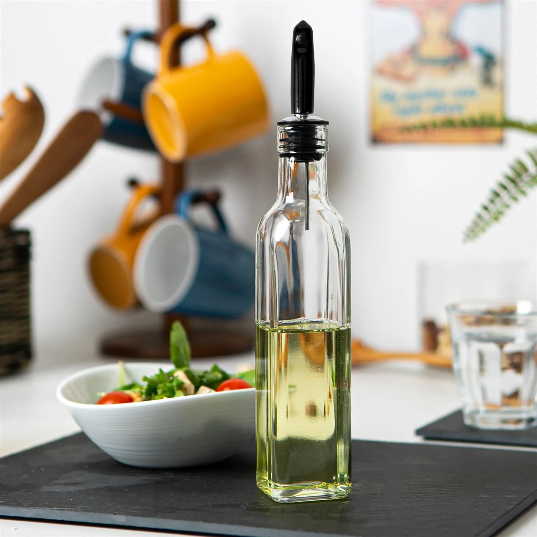 Chrome Olive Oil Bottle Pourers with Caps - Pack of 10 - By Argon Tableware