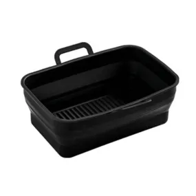 Collapsible Silicone Air Fryer Baking Tray with Dual Pull Feature