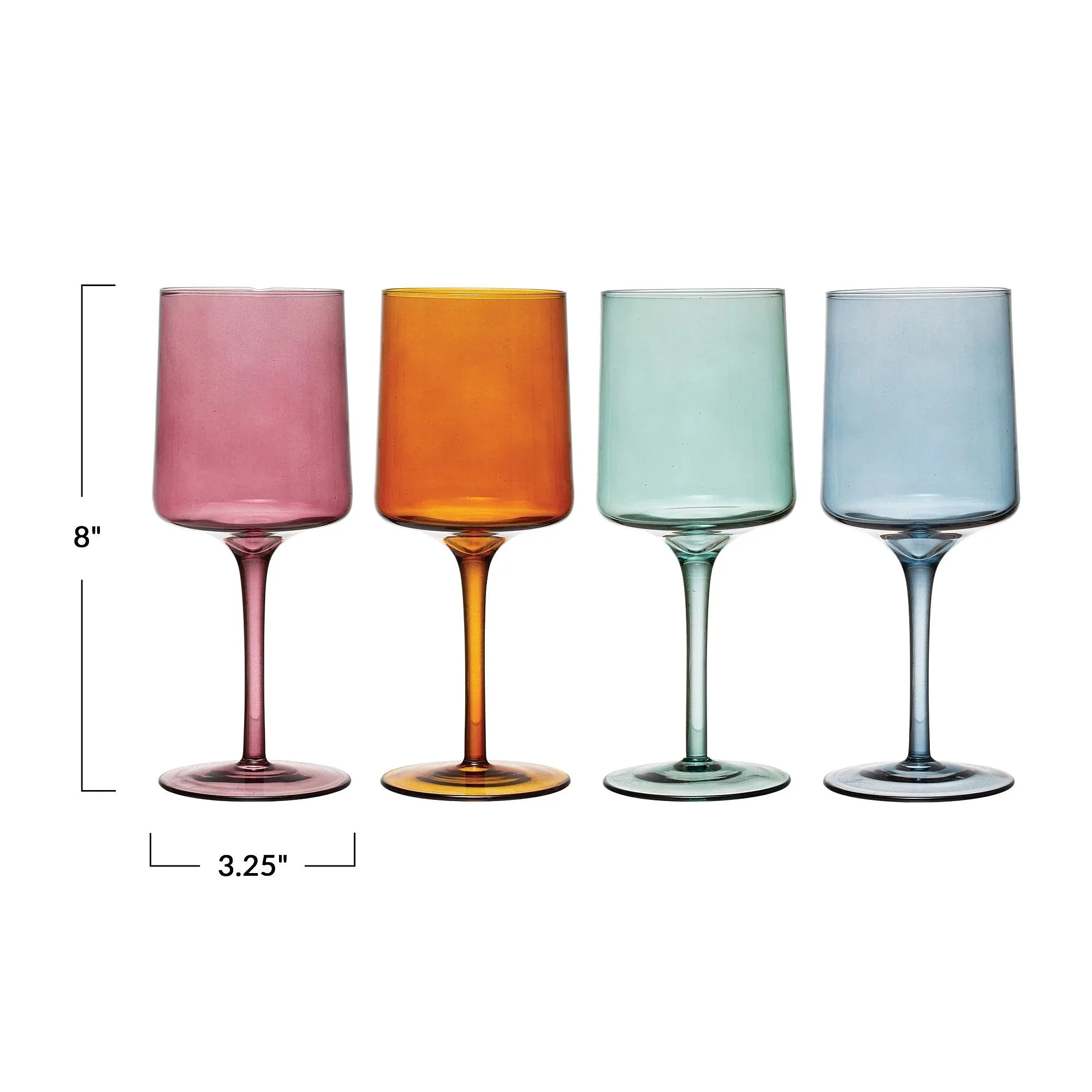 Color Stemmed Wine Glass