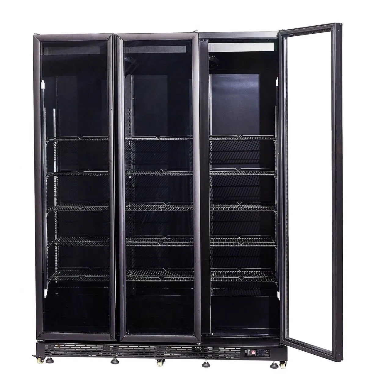 Combisteel Triple Hinged Glass Door Display Fridge Merchandiser 1200Ltr Heated Doors - 7455.1925