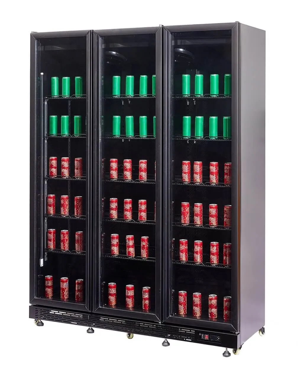 Combisteel Triple Hinged Glass Door Display Fridge Merchandiser 1200Ltr Heated Doors - 7455.1925