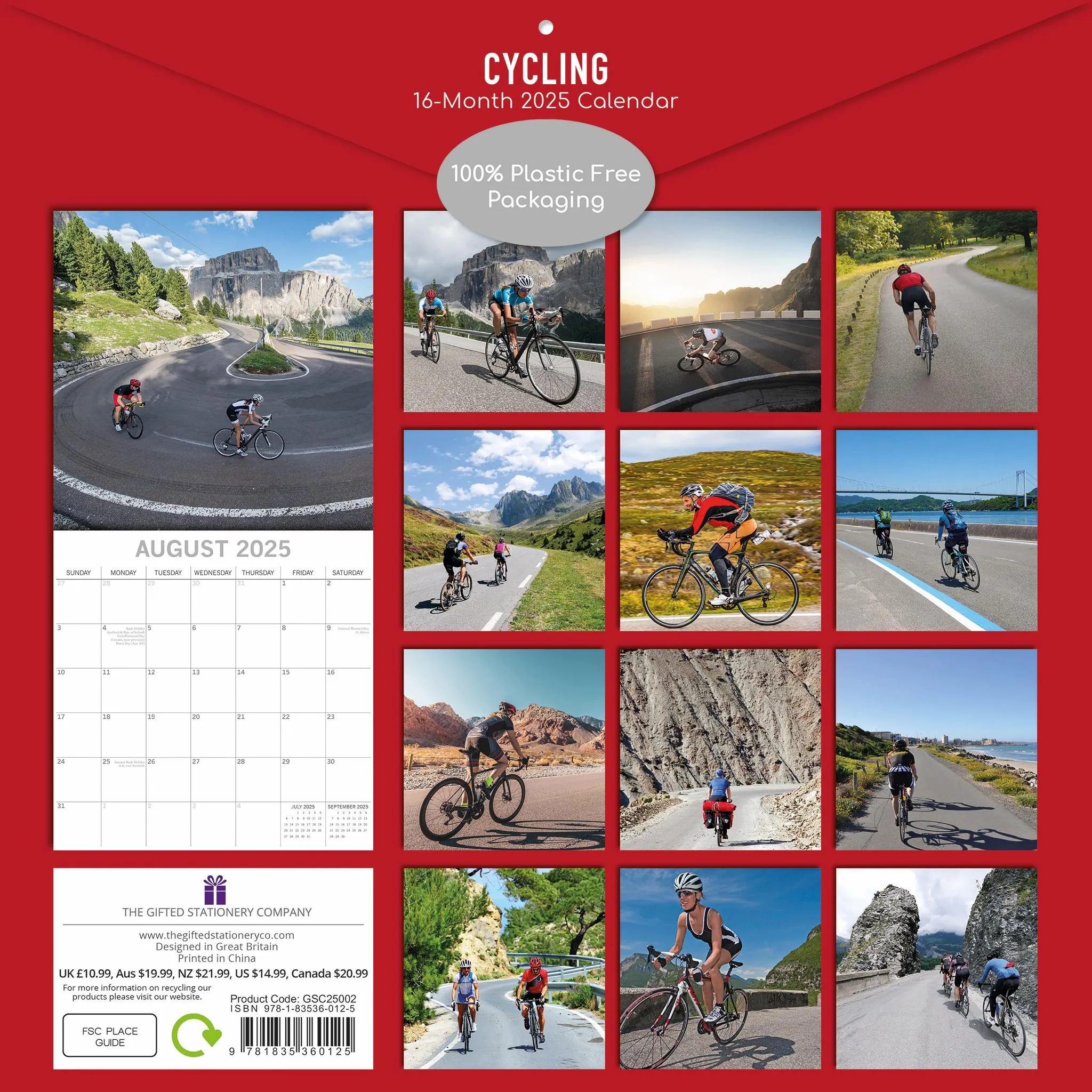 Cycling Wall 2025 Calendar