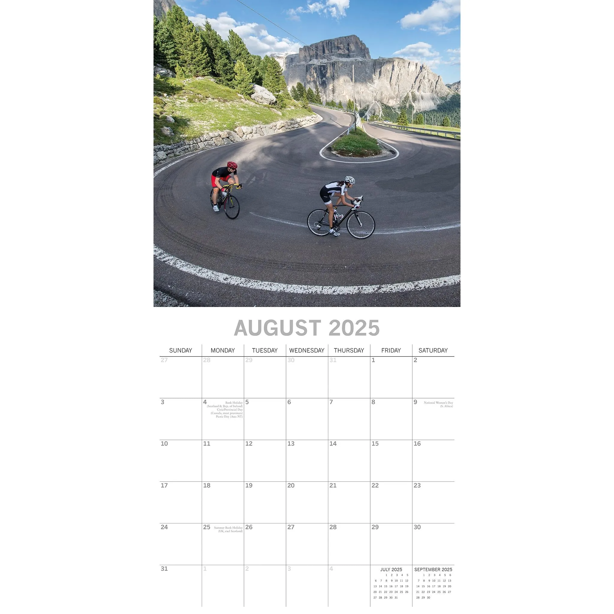 Cycling Wall 2025 Calendar