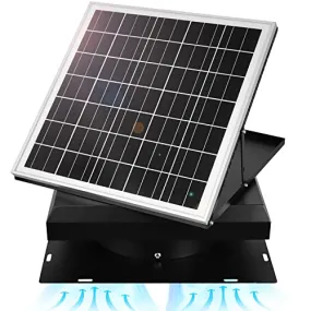 DC HOUSE 32 Watt Solar Attic Fan Solar Powered Roof Exhaust Fan Up To 3000 Sq Ft,2500 CFM Metal Shell Solar Vent With Brushless Motor, Hail and weather resistance