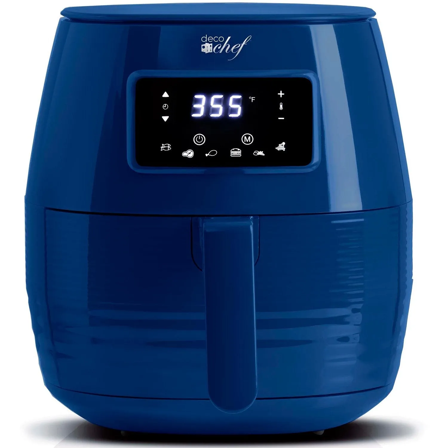 Deco Chef Digital 5.8QT Electric Air Fryer Healthier Cooking Blue   6-Pcs Knife Set Black