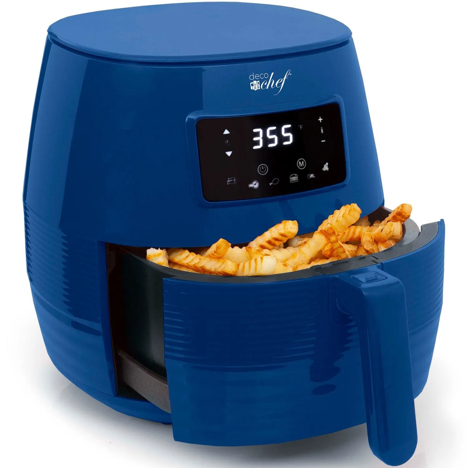 Deco Chef Digital 5.8QT Electric Air Fryer Healthier Cooking Blue   6-Pcs Knife Set Black