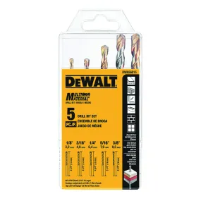 DeWALT DWA56015 Drill Bit Set, Multi-Material, 5-Piece, Carbide