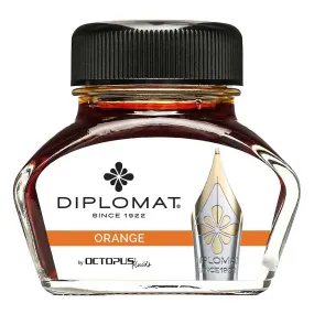 Diplomat Ink Bottle - Octopus Glass Smooth for Fountain Pen, Orange, 30ml | D41001059