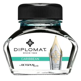 Diplomat Ink Bottle - Octopus Smooth for Fountain Pen, Caribbean, 30ml | D41001029